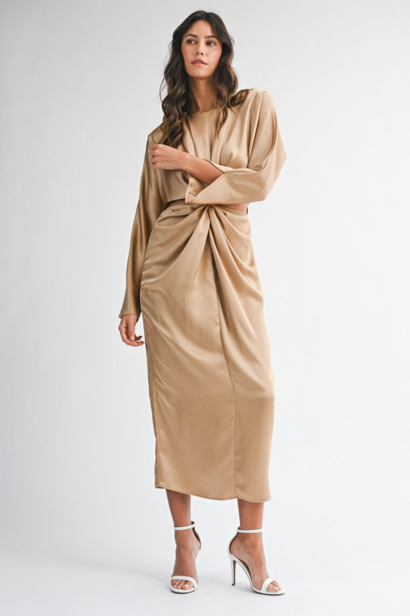 The Mocha Twist Midi Dress