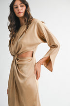 The Mocha Twist Midi Dress