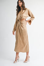 The Mocha Twist Midi Dress