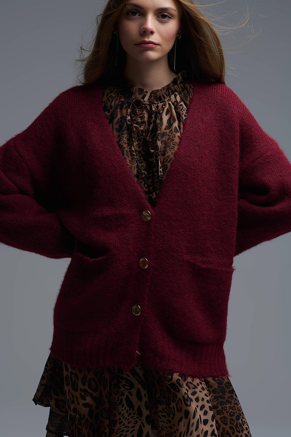 The Burgundy Grandpa Cardigan