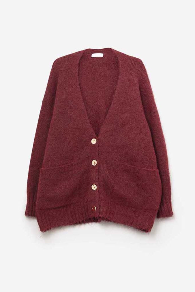 The Burgundy Grandpa Cardigan