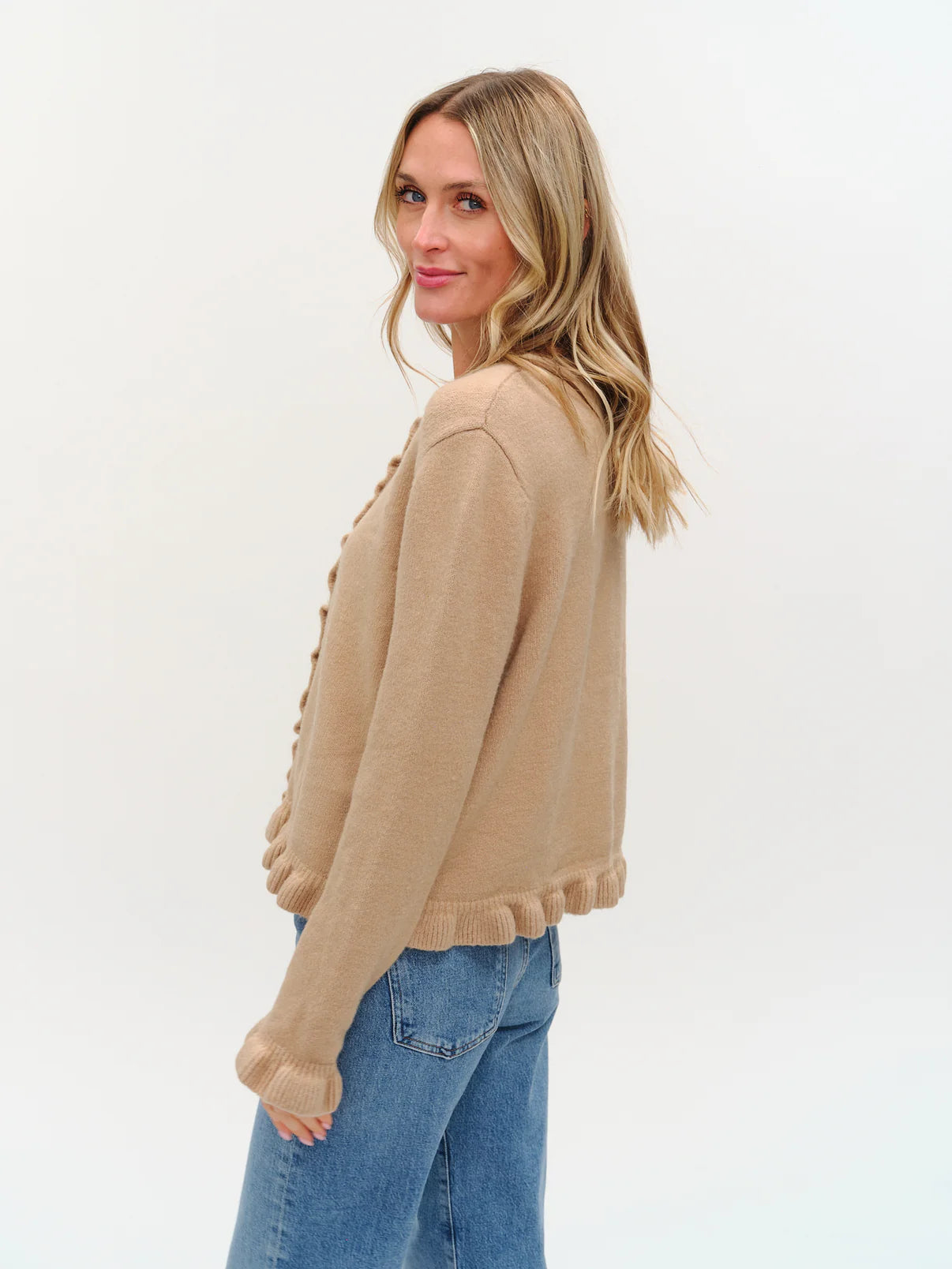 Chelsea Ruffle Trim Cardigan